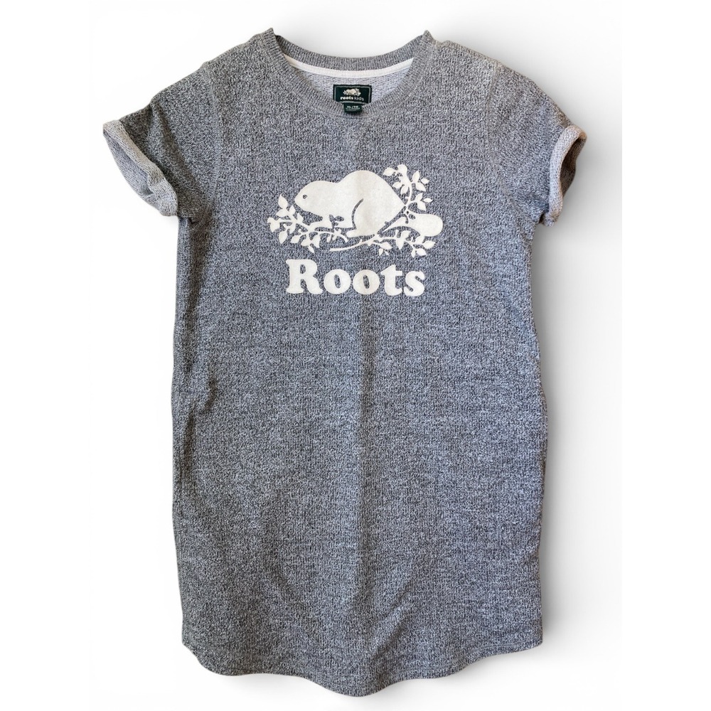 ROOTS T-SHIRT DRESS YOUTH 12/14, CLASSIC HEATHER GREY, COTTAGECORE